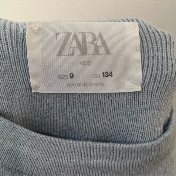 Zara Kids Light Blue Ruffle Crewneck Sweater - Picture 5 of 6